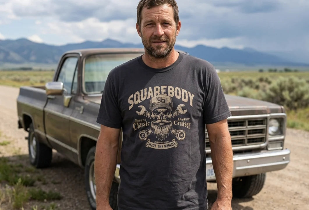 chevy truck skull squarebody shirt back graphic print