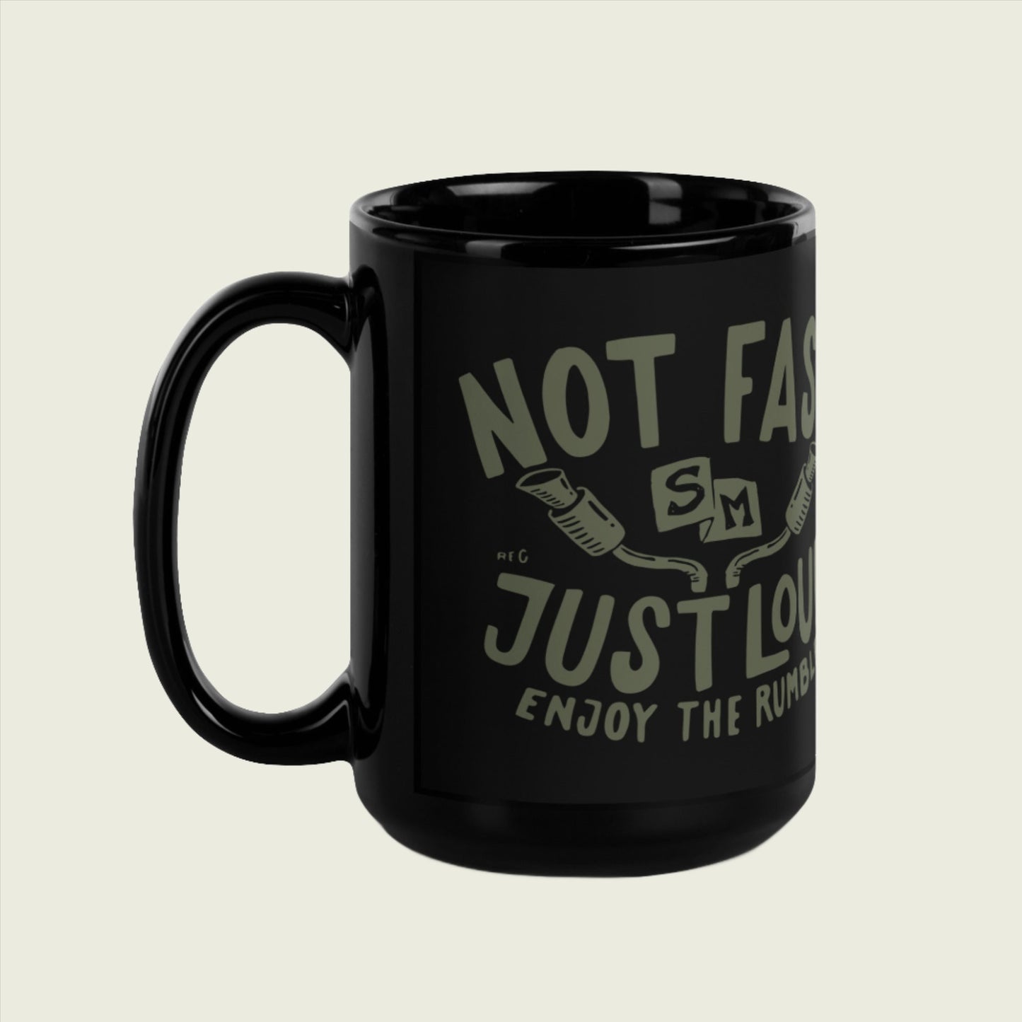 squarebody mug black not fast just loud detail