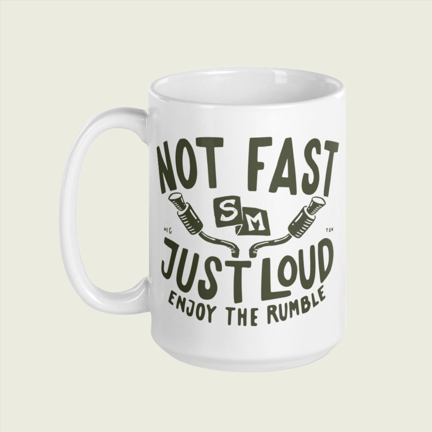not fast just loud squarebody mug white graphic print