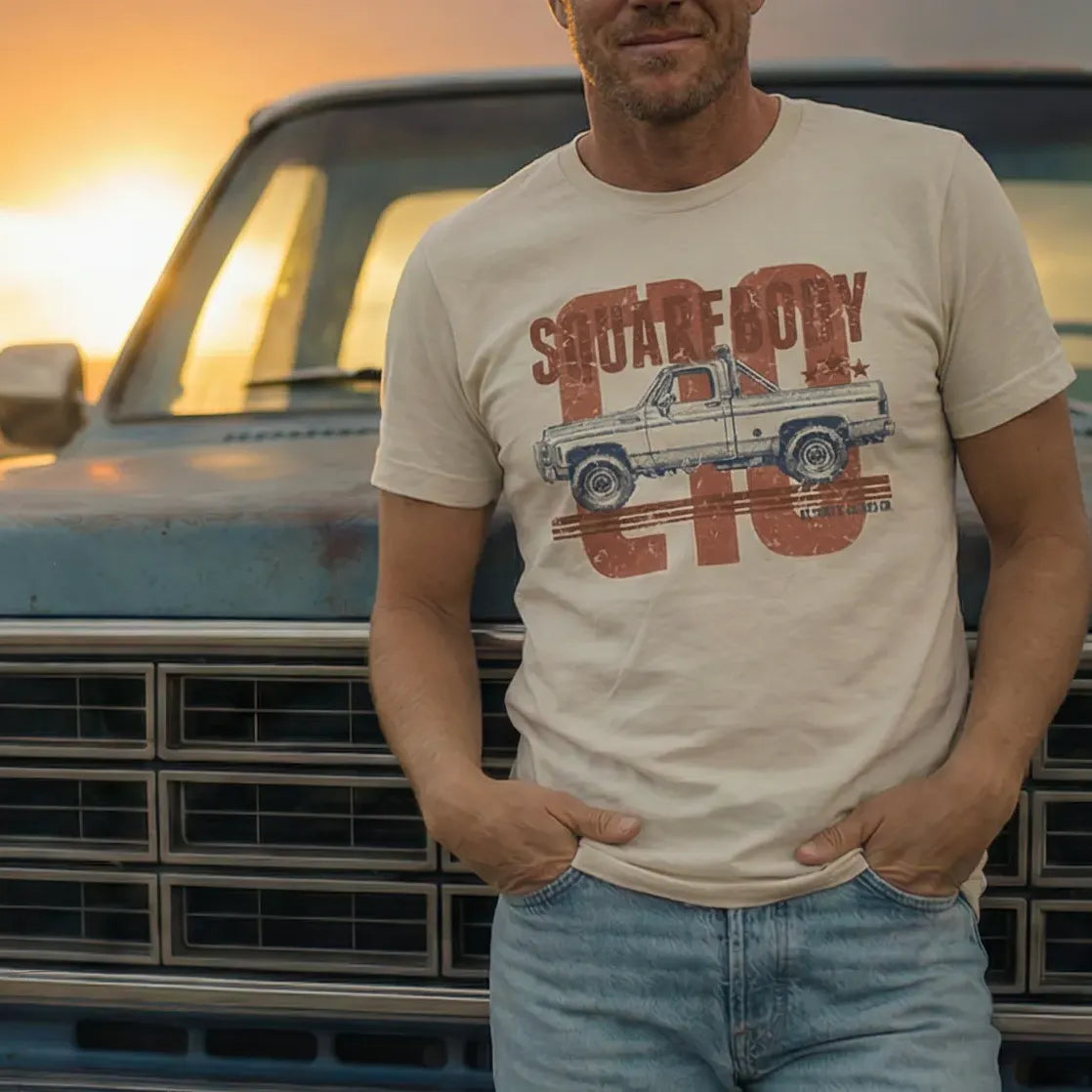 chevy c10 profile squarebody shirt close up print