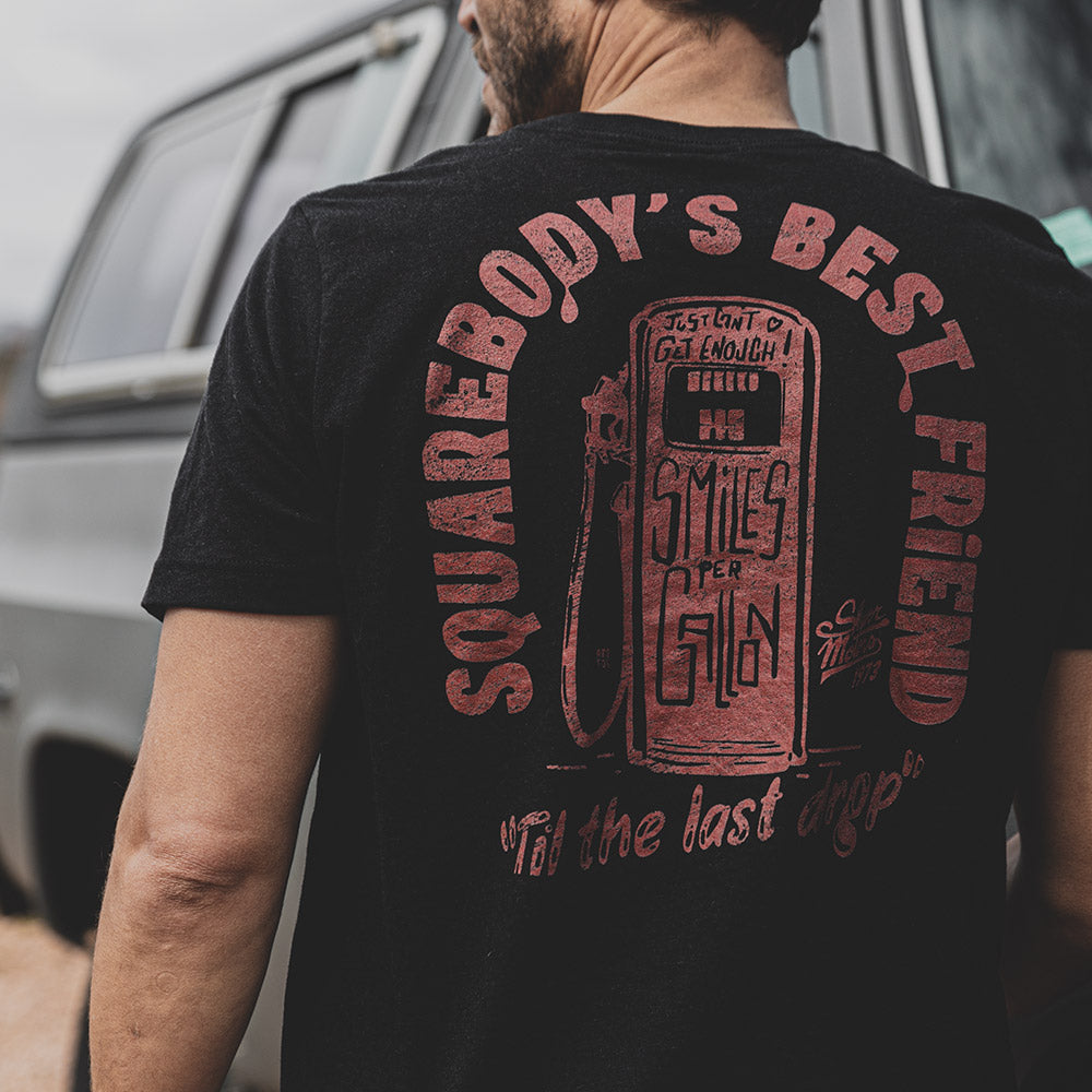 squarebody smiles per gallon shirt lifestyle worn