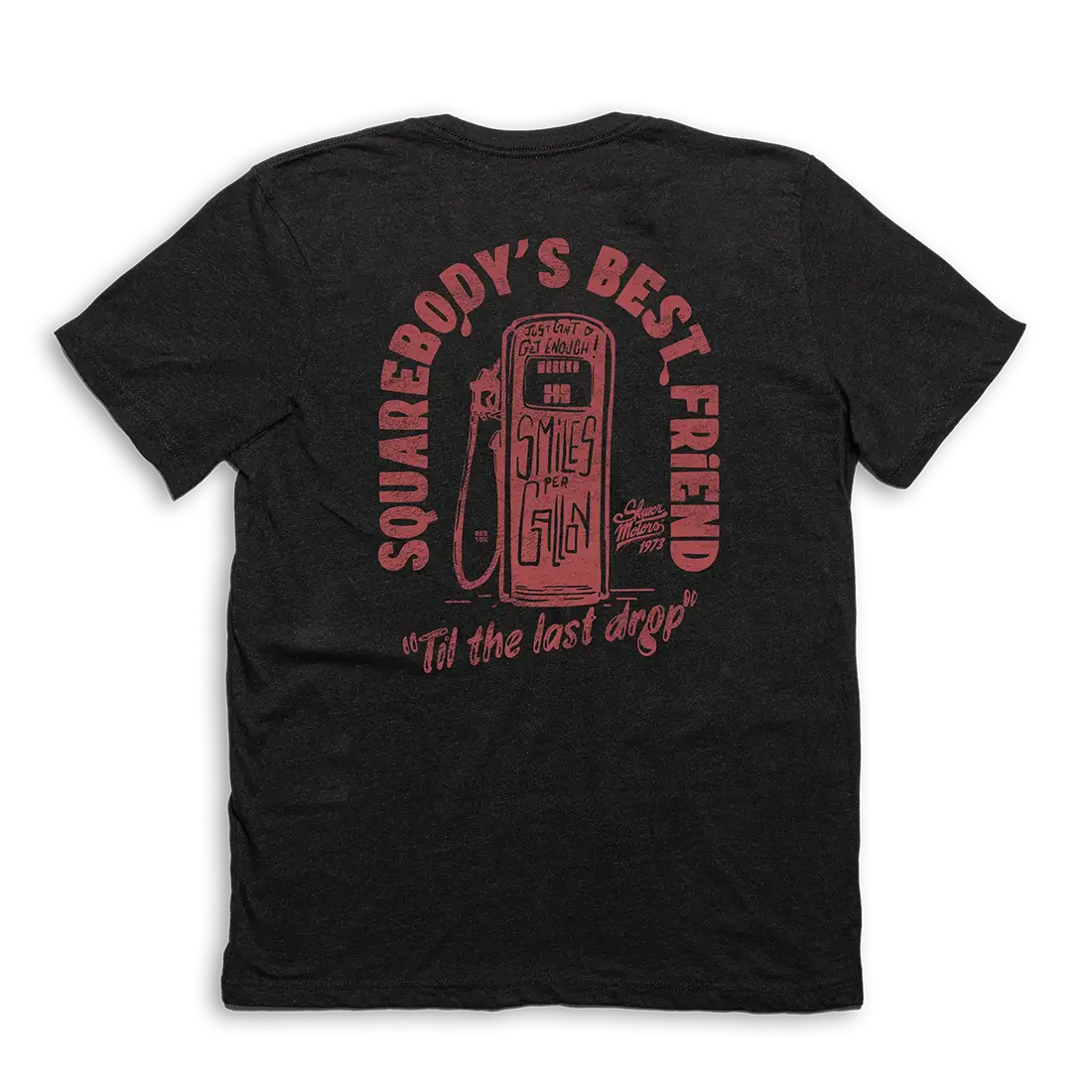 smiles per gallon squarebody tee graphic front black